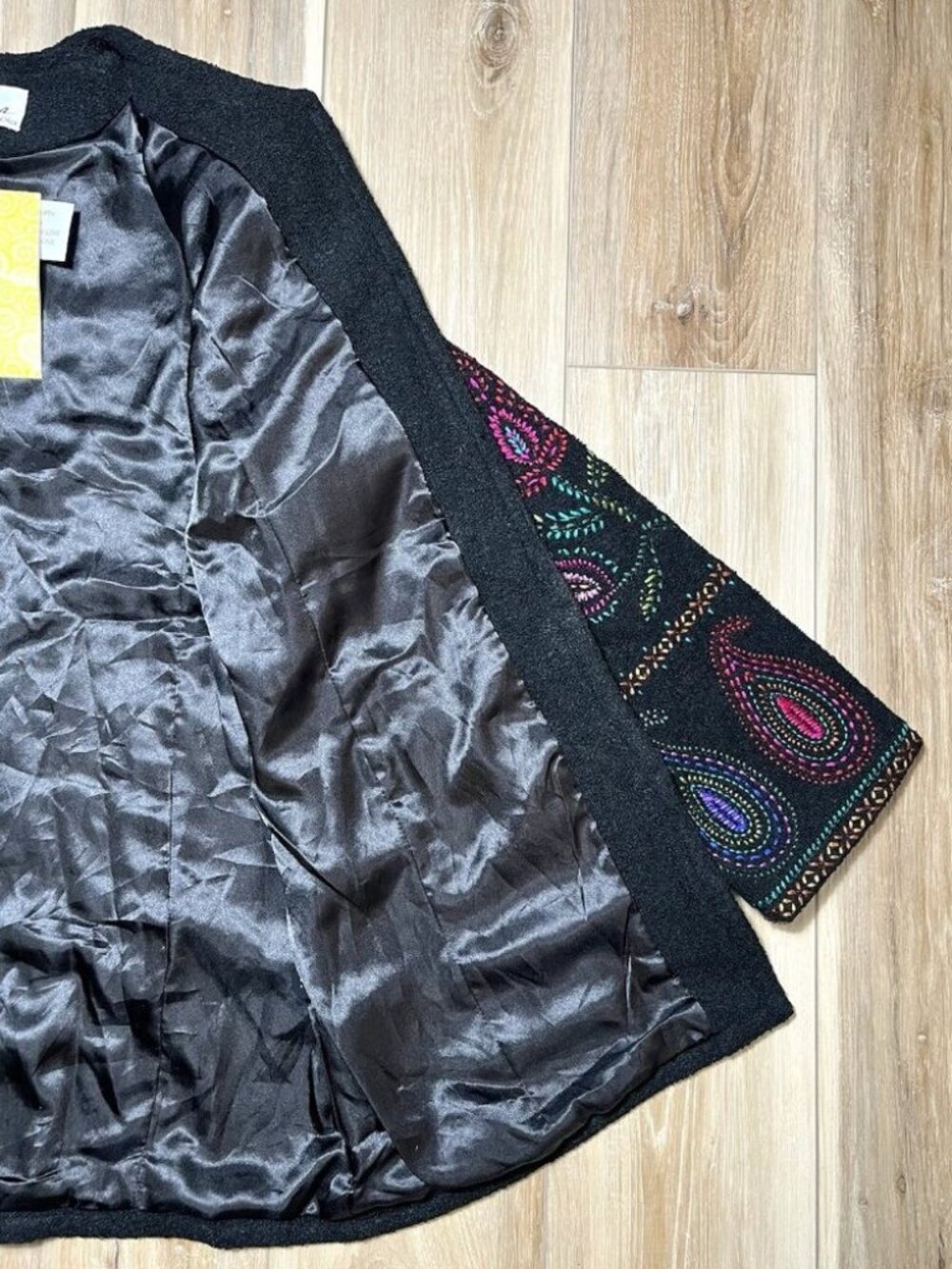 NWT Linea By Louis Dell’Olio Embroidered Wool Blend Cardigan Jacket -Size Medium - Picture 8 of 14